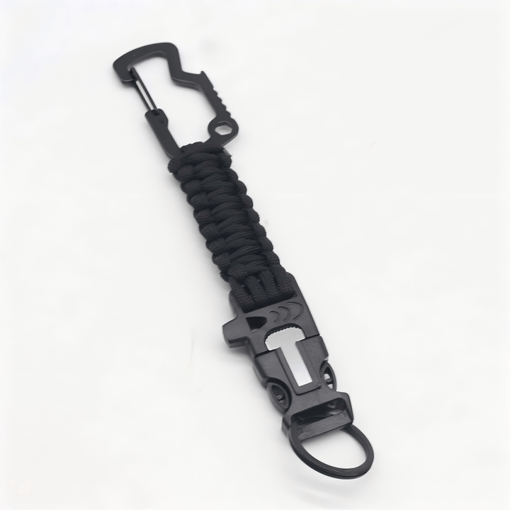 Braccialetto di sopravvivenza portatile in paracord per soccorso d'emergenza - Nero - image 0