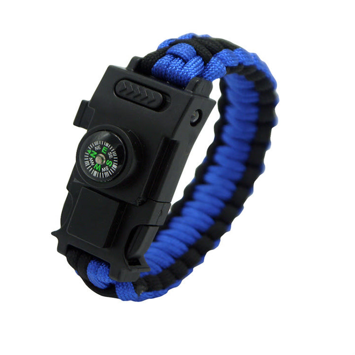 Braccialetto di sopravvivenza in paracord con luce LED per soccorso d'emergenza. - Blu e nero - image 13