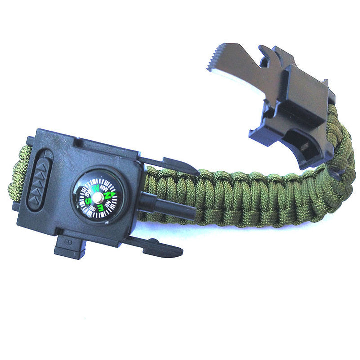 Braccialetto di sopravvivenza in paracord con luce LED per soccorso d'emergenza. - Verde militare - image 2