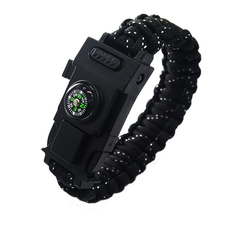 Braccialetto di sopravvivenza in paracord con luce LED per soccorso d'emergenza. - Pois bianchi e neri - image 6