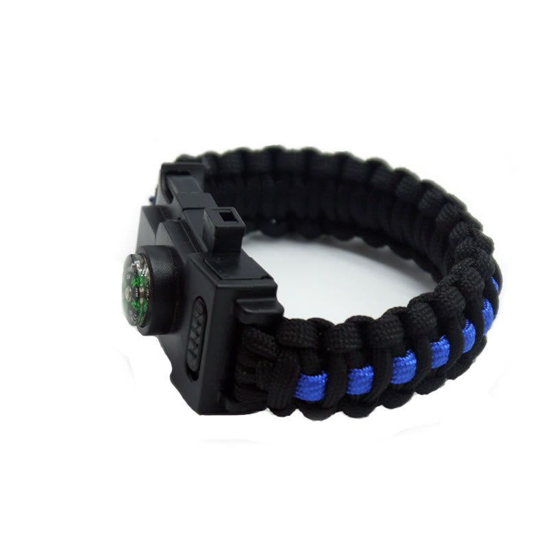 Braccialetto di sopravvivenza in paracord con luce LED per soccorso d'emergenza. - Nero e Blu - image 7