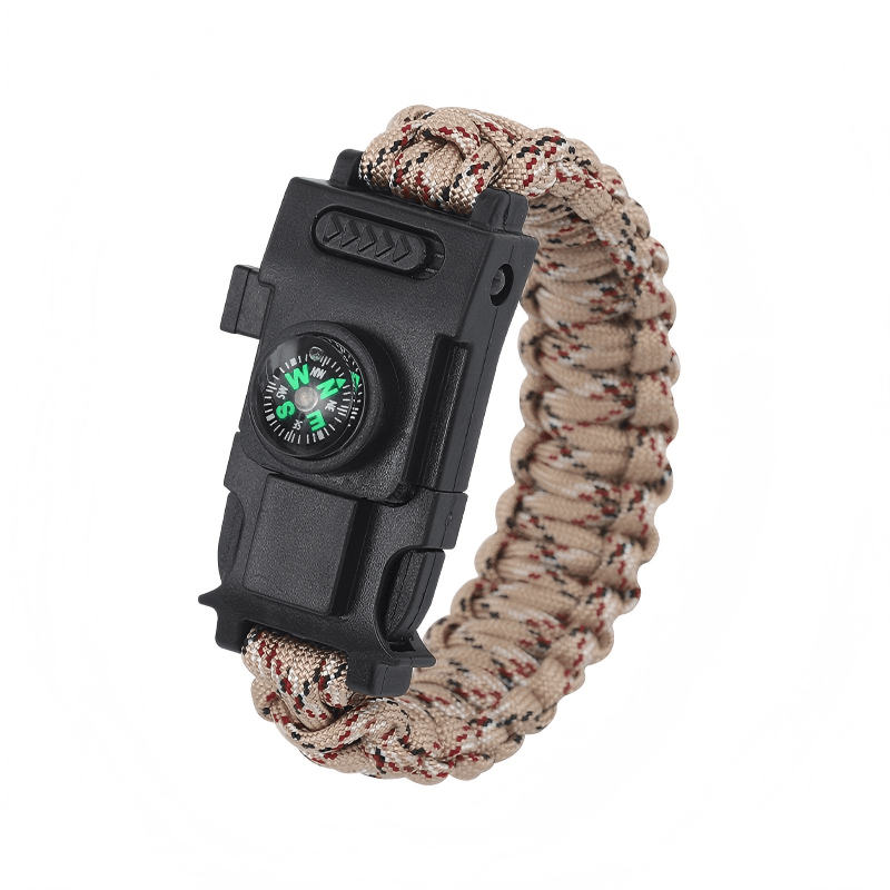 Braccialetto di sopravvivenza in paracord con luce LED per soccorso d'emergenza. - mimetismo terrestre - image 14