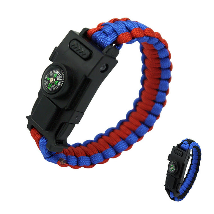 Braccialetto di sopravvivenza in paracord con luce LED per soccorso d'emergenza. - Rosso e Blu - image 12