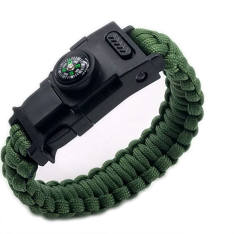 Braccialetto di sopravvivenza in paracord con luce LED per soccorso d'emergenza. - Verde - image 10