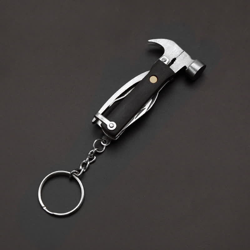 Portachiavi compatto 6 in 1, strumento EDC con manico in legno - image 0