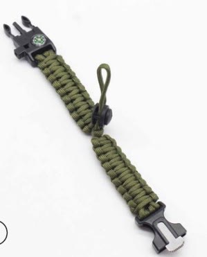 Bussola regolabile, accendifuoco di emergenza, braccialetto di sopravvivenza in paracord - Verde militare - image 6