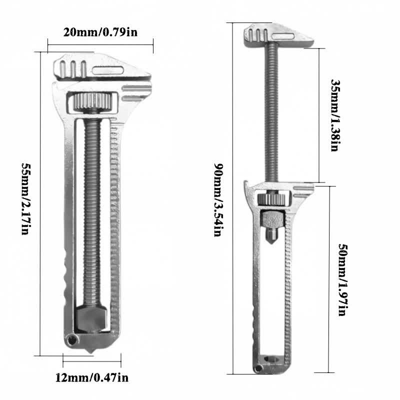 Mini chiave inglese regolabile 4 in 1, multiutensile EDC - image 2