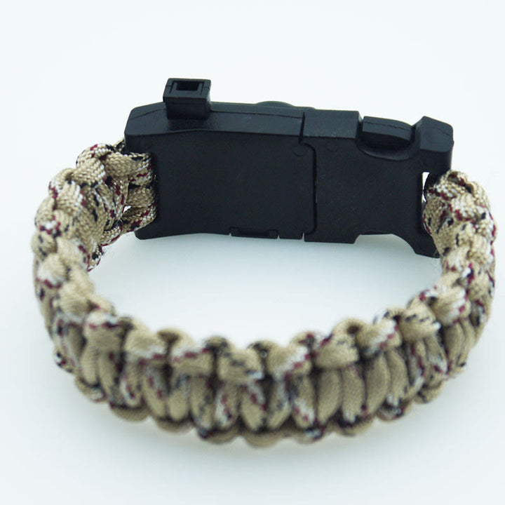 Braccialetto multiuso in paracord per campeggio all'aperto e sopravvivenza. - mimetismo terrestre - image 5