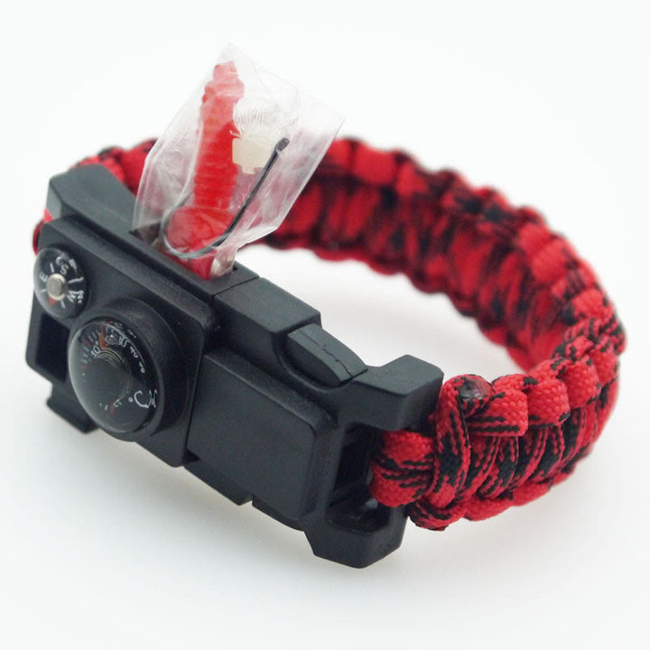 Braccialetto multiuso in paracord per campeggio all'aperto e sopravvivenza. - mimetica rossa - image 6