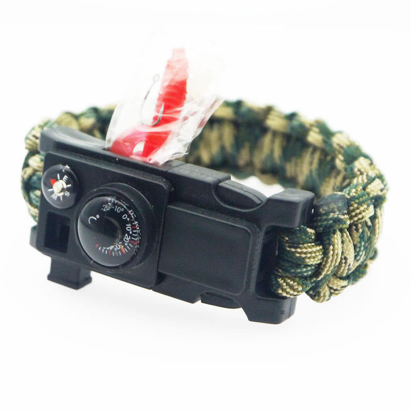 Braccialetto multiuso in paracord per campeggio all'aperto e sopravvivenza. - mimetismo forestale - image 3