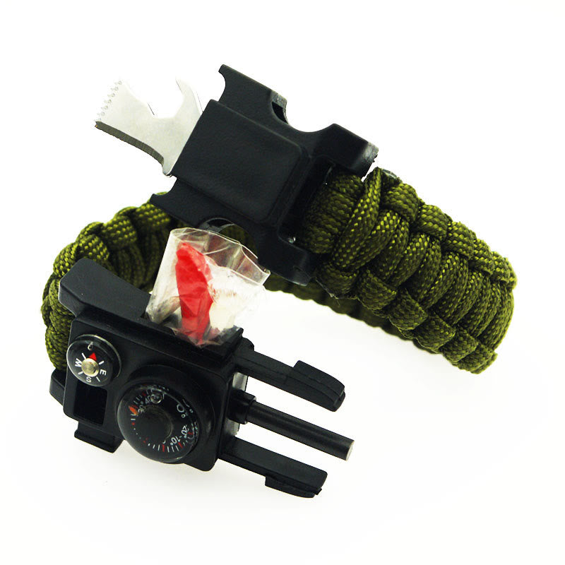 Braccialetto multiuso in paracord per campeggio all'aperto e sopravvivenza. - Verde militare - image 2