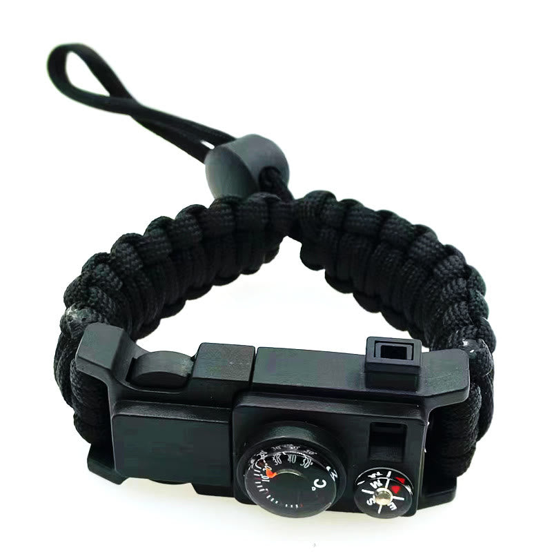 Braccialetto multiuso in paracord per campeggio all'aperto e sopravvivenza. - Regolabile, nero - image 17