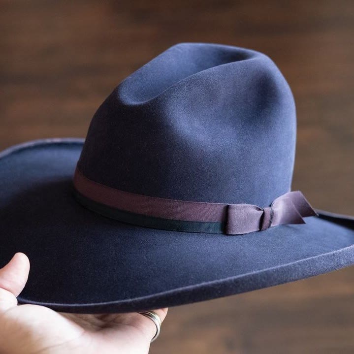 Cappello elegante classico retrò in feltro di pura lana - Blu scuro - L(23 1/4") - image 0
