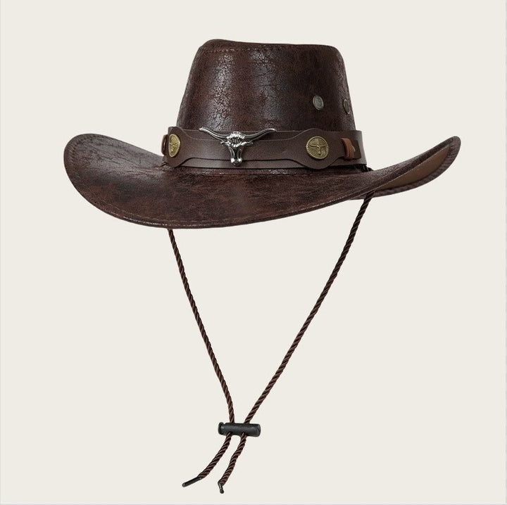 Cappello da sole da cowboy vintage in stile americano per esterni - Caffè scuro - M (22"-22 7/8") - image 1