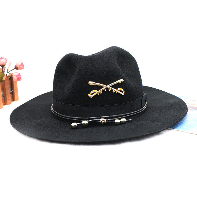 Cappello Fedora jazz classico in lana con nastro - Nero - Regolabile (22 7/8"-23 5/8") - image 0