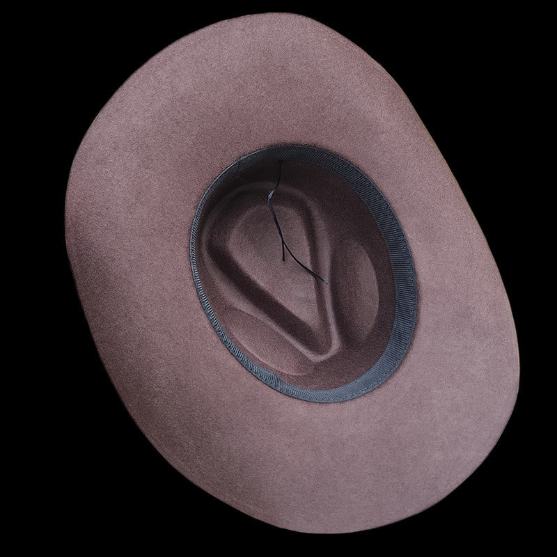 Cappello Fedora in feltro di lana tinta unita con fascia decorativa intrecciata. - image 4