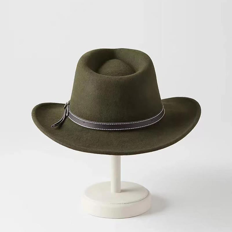 Cappello a cilindro da uomo in lana stile western da cowboy - image 2