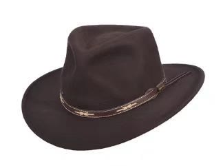 Cappello a cilindro da uomo in lana stile western da cowboy - Caffè - Regolabile (22 1/2"-23 1/4") - image 4