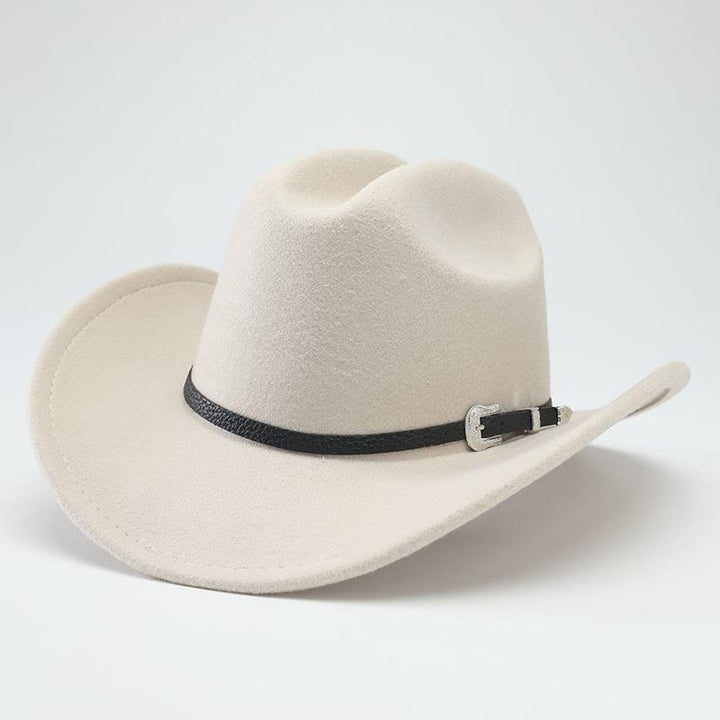 Cappello a cilindro da cowboy western classico retrò a tesa larga - Beige - M (22"-22 7/8") - image 1