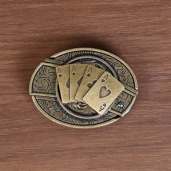Cintura in pelle con fibbia a coltello pieghevole nascosto fai-da-te Four Aces Poker - image 3