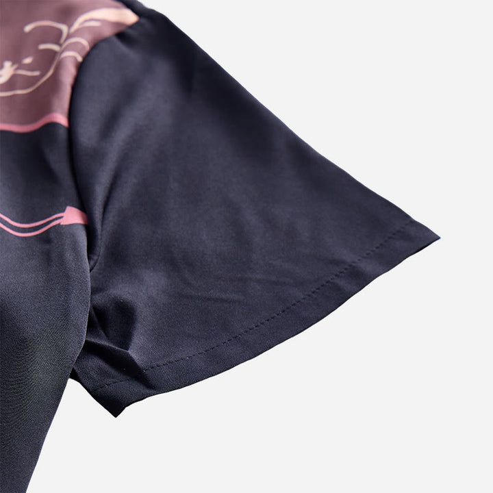 Camicia da uomo a maniche corte con stampa western e bottoni - image 13
