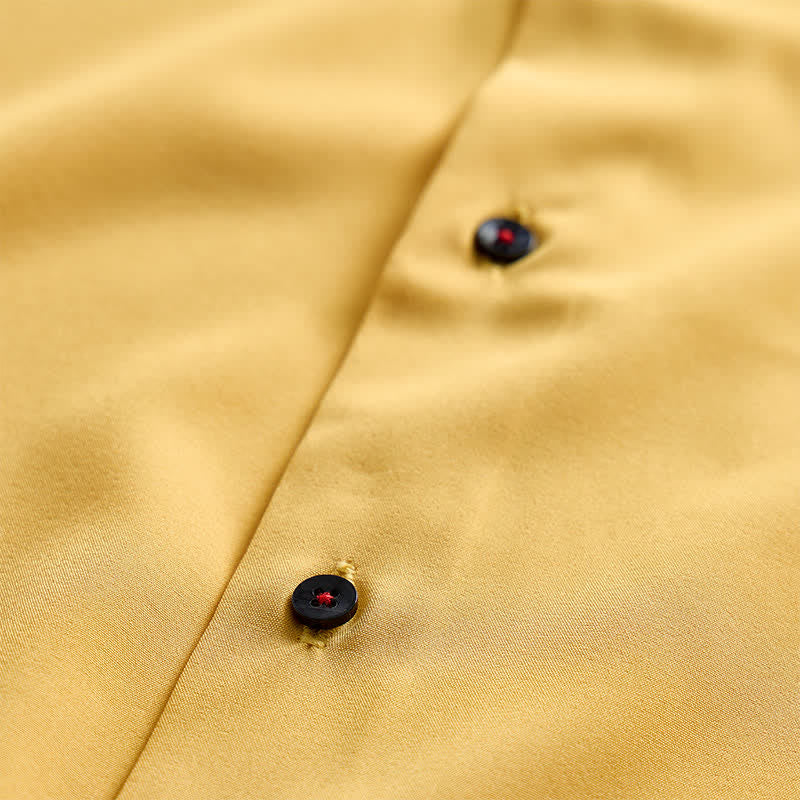 Elegante camicia da uomo a doppio colletto con motivo a quadri a contrasto. - image 7