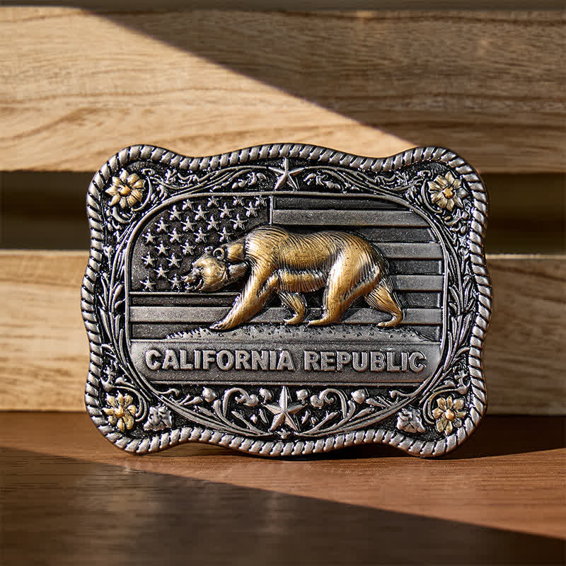 Cintura in pelle fai-da-te con fibbia western California Republic Bear - Argento - Senza cintura - Cintura non inclusa - image 0