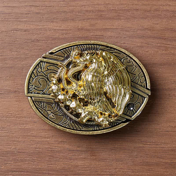 Cintura in pelle con fibbia in bronzo e coltello pieghevole nascosto fai-da-te Gold Eagle Serpent Gold Eagle Serpent. - image 9