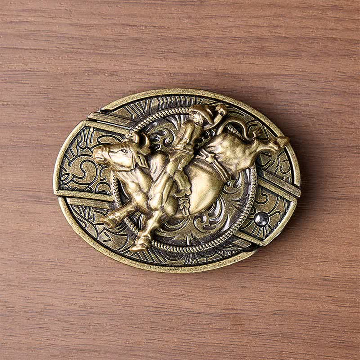 Cintura in pelle con fibbia a coltello pieghevole nascosto in bronzo antico, ideale per cavalieri di tori fai-da-te. - image 9
