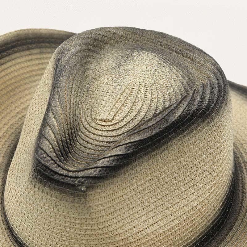 Cappello da cowboy in paglia stile retrò bohémien con frange e catena. - image 1