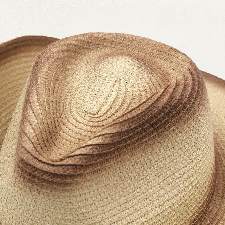 Cappello da cowboy in paglia stile retrò bohémien con frange e catena. - image 5