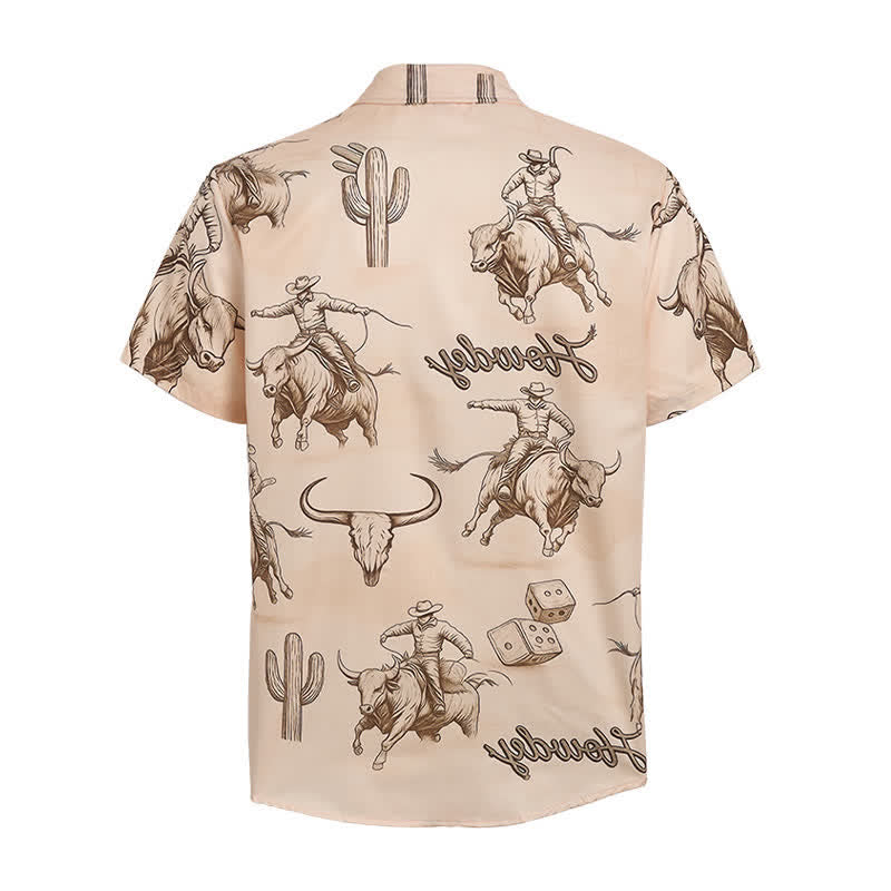 Camicia da uomo moderna retrò con stampa "Howdy Rodeo Bull Rider". - image 11