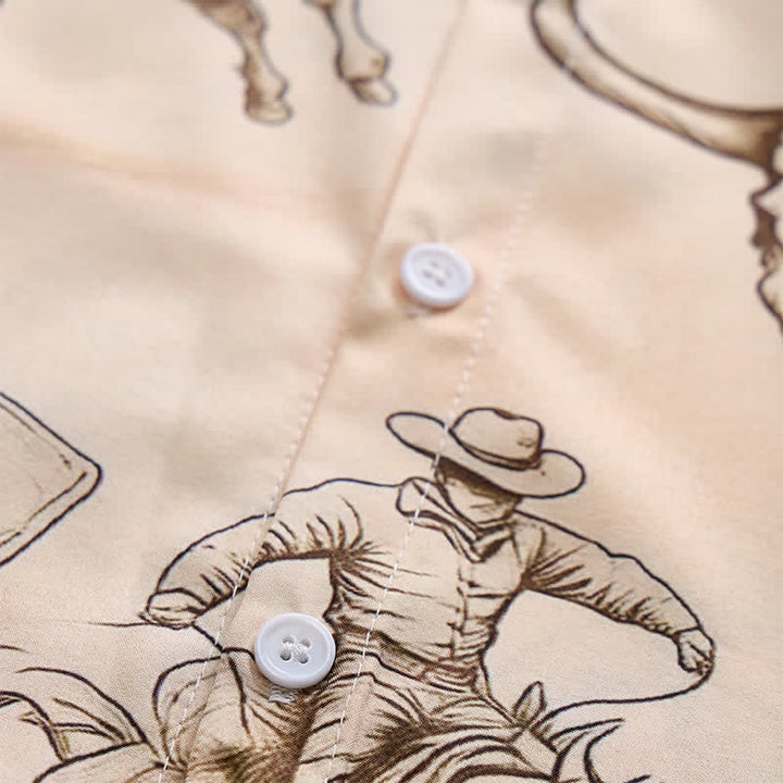 Camicia da uomo moderna retrò con stampa "Howdy Rodeo Bull Rider". - image 5