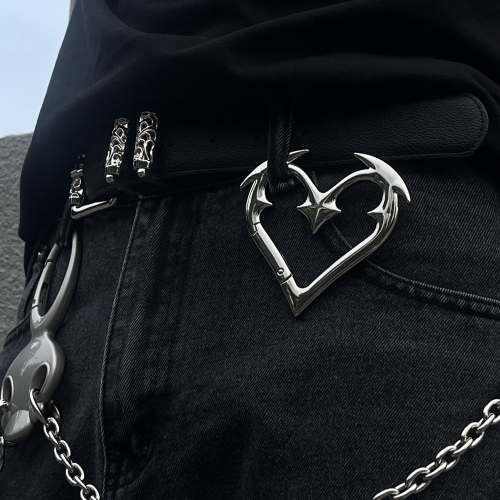 Portachiavi fai da te con anello a molla in metallo resistente a forma di cuore d'angelo - image 1