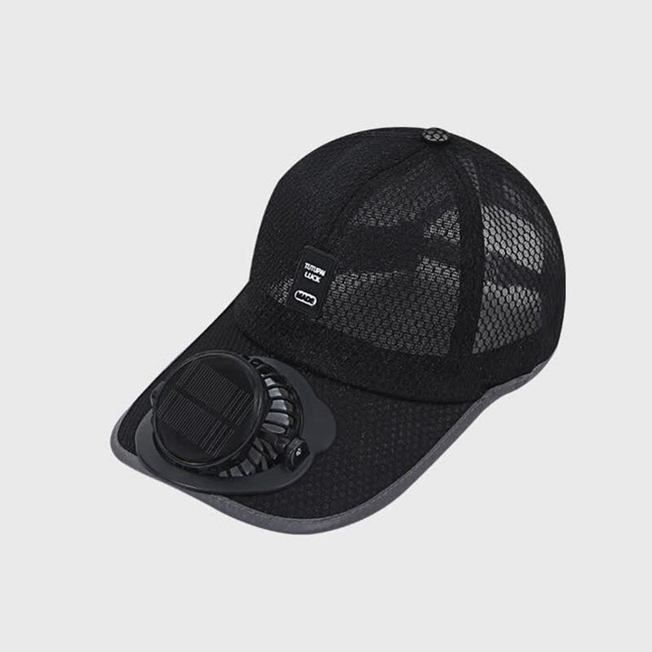 Cappellino da baseball traspirante con ventola USB a energia solare. - Nero - Regolabile (22"-23 5/8") - image 10