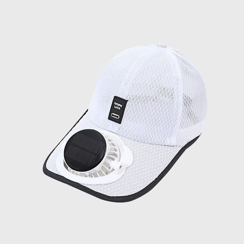 Cappellino da baseball traspirante con ventola USB a energia solare. - Bianco - Regolabile (22"-23 5/8") - image 13
