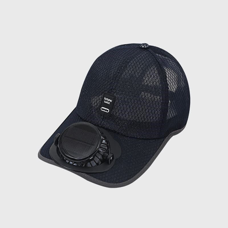 Cappellino da baseball traspirante con ventola USB a energia solare. - Marina - Regolabile (22"-23 5/8") - image 11