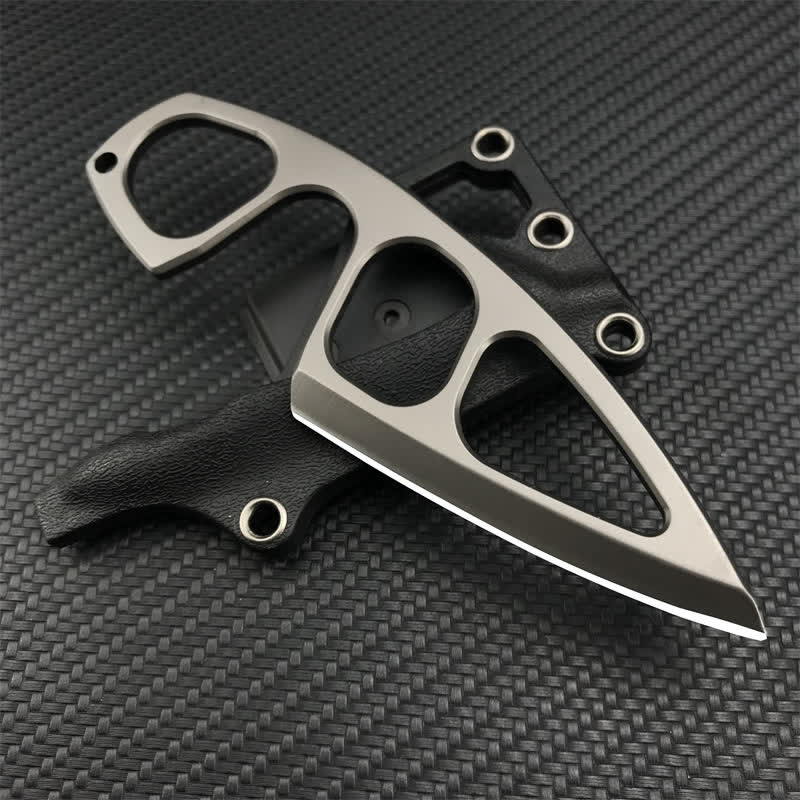Coltello ultraleggero con design scheletrato, strumento EDC con fodero - Grigio - image 0