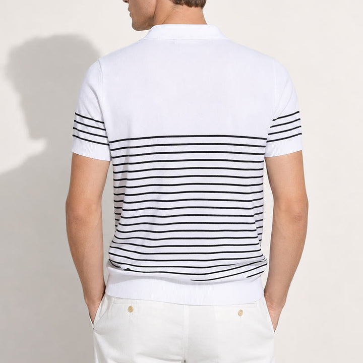 Polo da uomo a maniche corte a righe, vestibilità regolare. - image 3