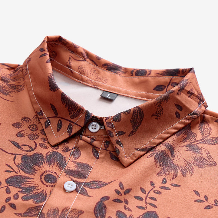 Camicia casual da uomo a maniche corte con stampa floreale per le vacanze - image 8