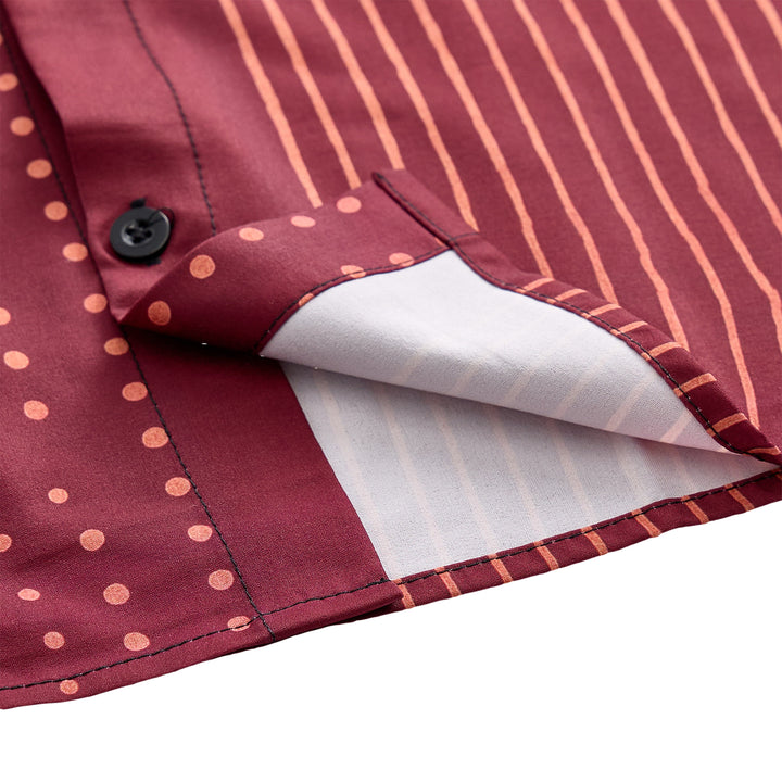 Camicia a maniche corte a righe e pois di ispirazione etnica - image 8
