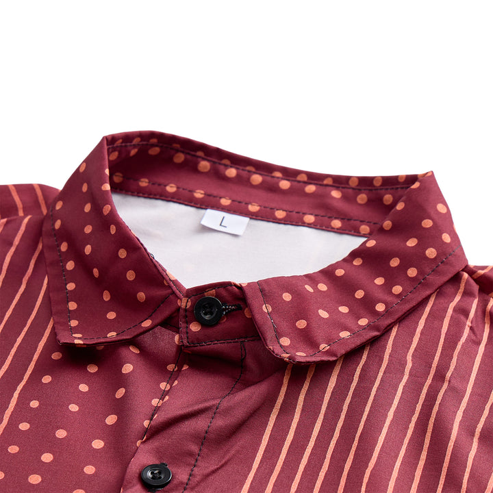 Camicia a maniche corte a righe e pois di ispirazione etnica - image 5