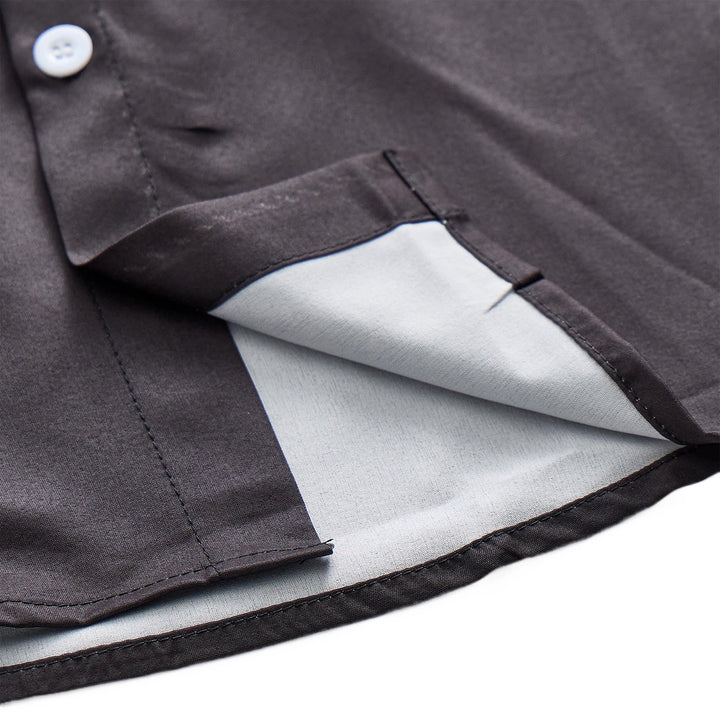 Camicia elegante da uomo nera con stampa floreale e carré in stile western - image 6