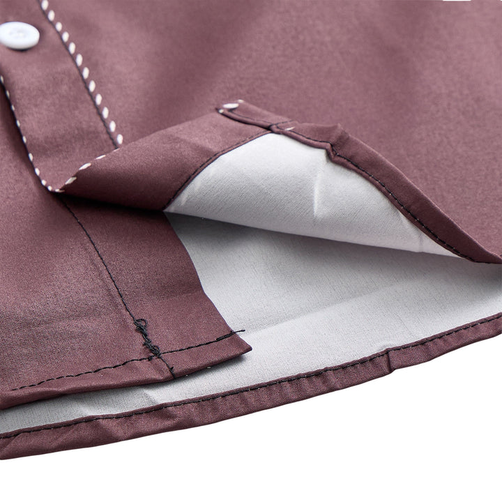 Camicia elegante da uomo in stile western con carré e stampa floreale marrone - image 6