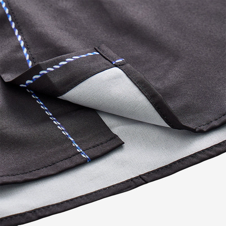Camicia elegante da uomo in stile western con stampa floreale nera e blu. - image 6