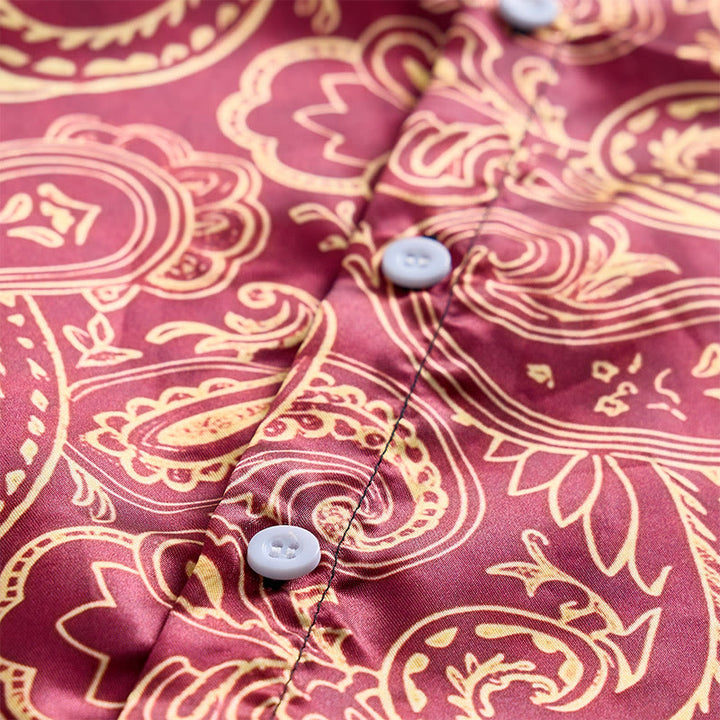 Camicia elegante da uomo di lusso con motivo paisley vintage lucido - image 7