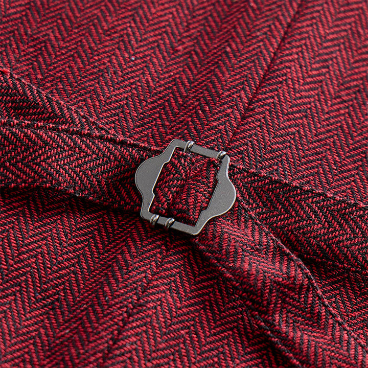 Gilet da uomo elegante con motivo a spina di pesce e design a strati. - image 6