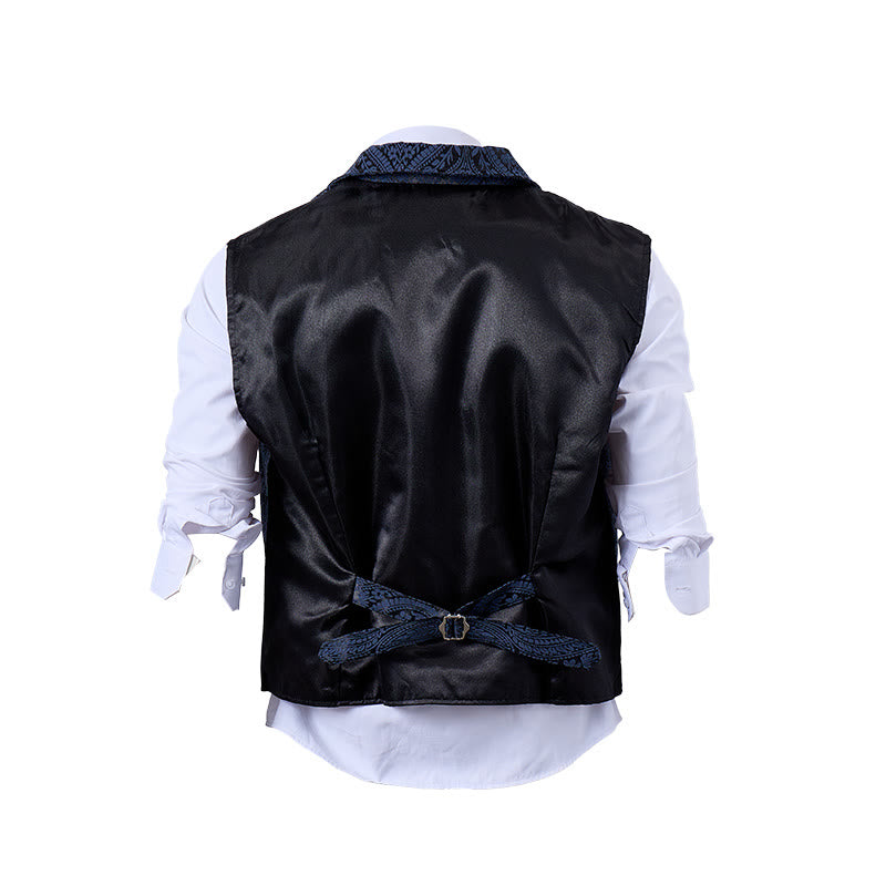 Gilet da abito da uomo con revers a tacca e motivo paisley jacquard, ispirato allo stile vittoriano. - image 16