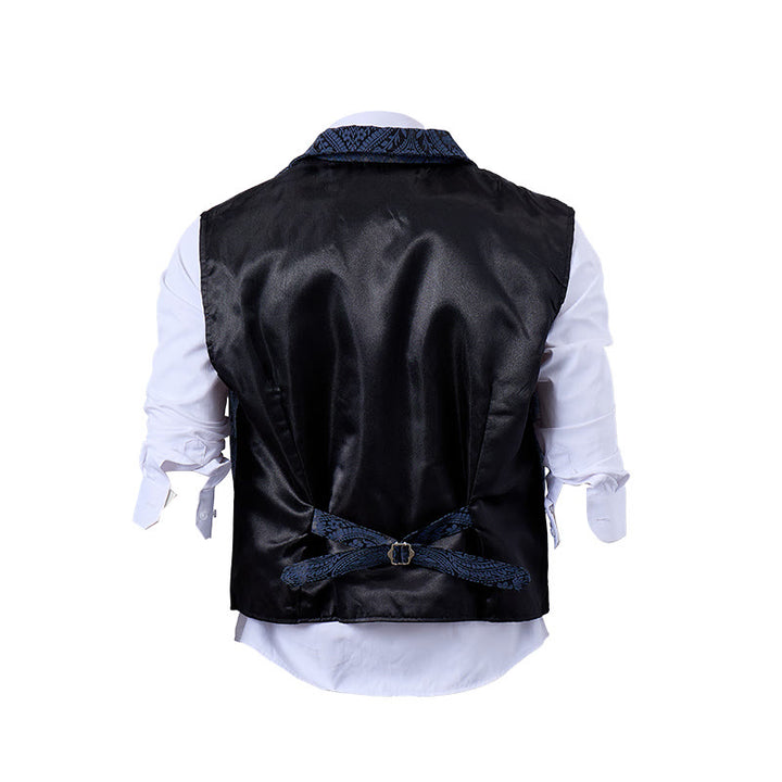 Gilet da abito da uomo con revers a tacca e motivo paisley jacquard, ispirato allo stile vittoriano. - image 16