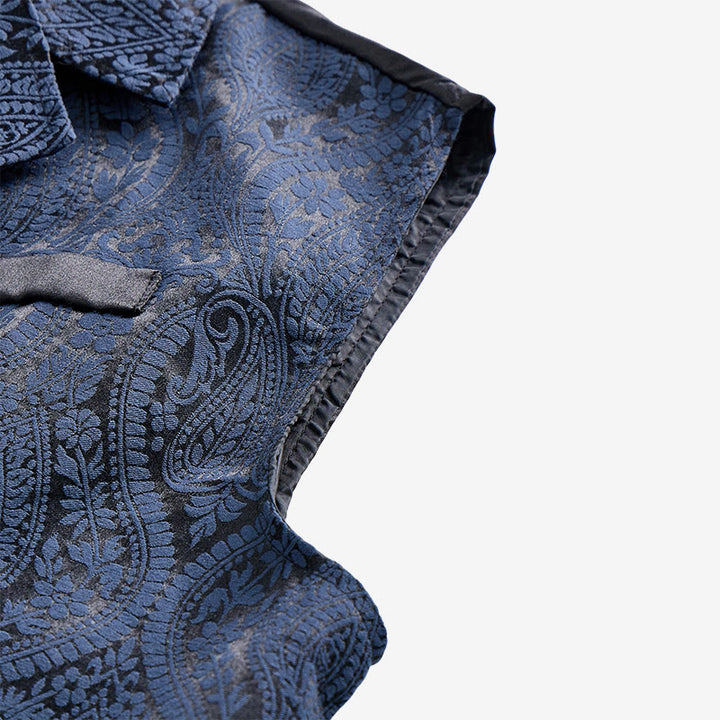 Gilet da abito da uomo con revers a tacca e motivo paisley jacquard, ispirato allo stile vittoriano. - image 13